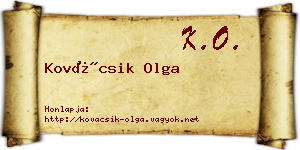 Kovácsik Olga névjegykártya